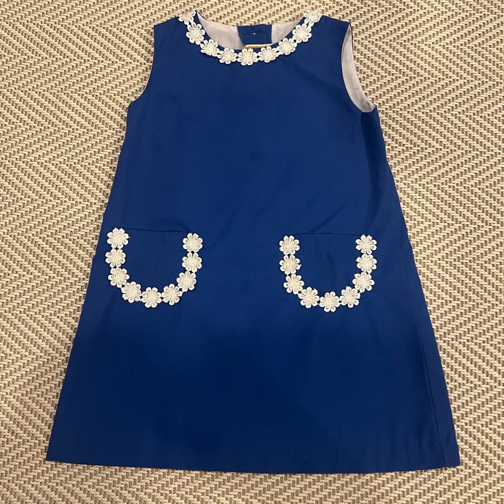 The Beaufort Bonnet Company Blue Dress with White Floral Accents